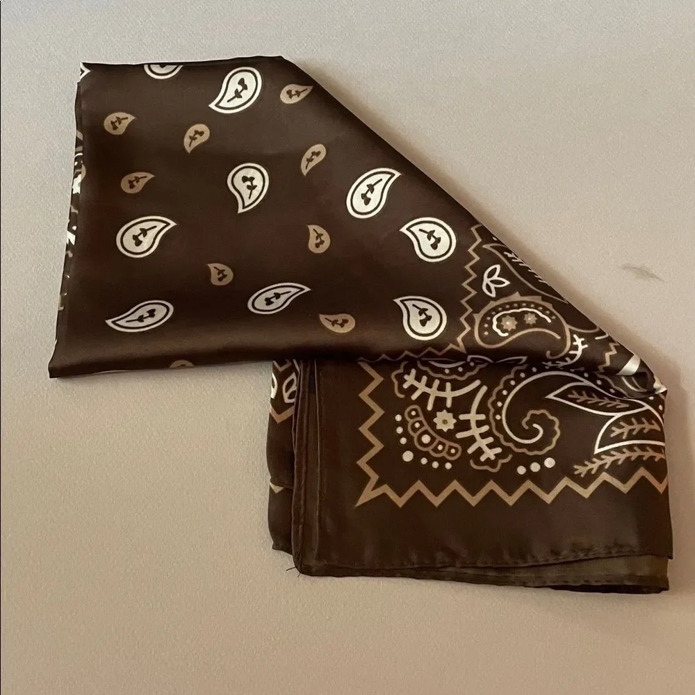Brown Paisley Bandana Scarf N1408